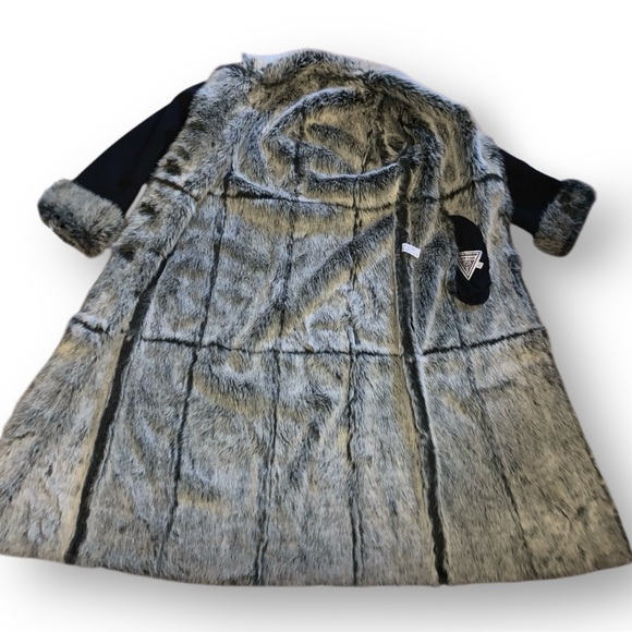 f u r :: Vintage Penny Lane Faux Fur Trimmed Leather Coat Trench - Picture 7 of 14